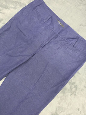 Kasper Linen Rayon Capri Pants Blue Size 14